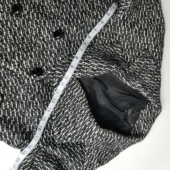 Talbots Black White Wool Alpaca Lined Double Breasted Jacket Excellent! Size 4P - Picture 6 of 11